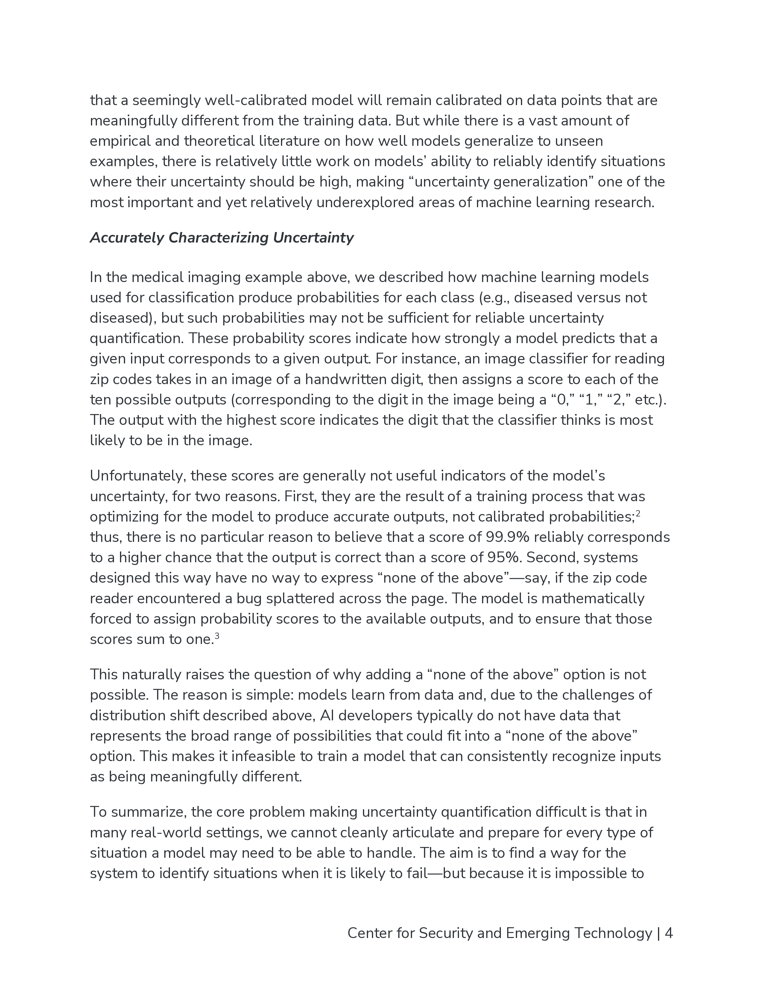 CSET2024AI安全的关键概念机器学习中可靠的不确定性量化方法分析报告英文版13页